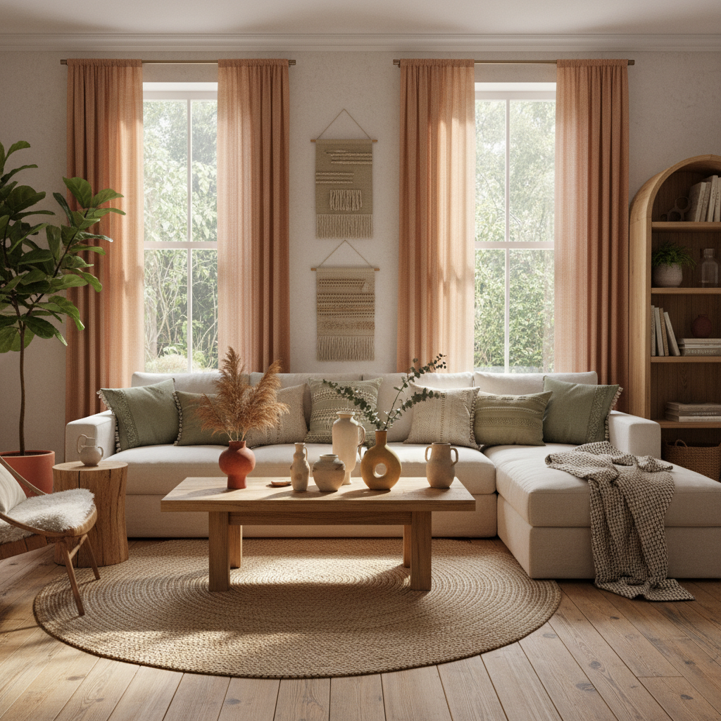 Terracotta Boho Curtains in a Rustic Room: A Room-by-Room Guide to Warm, Earthy Styling