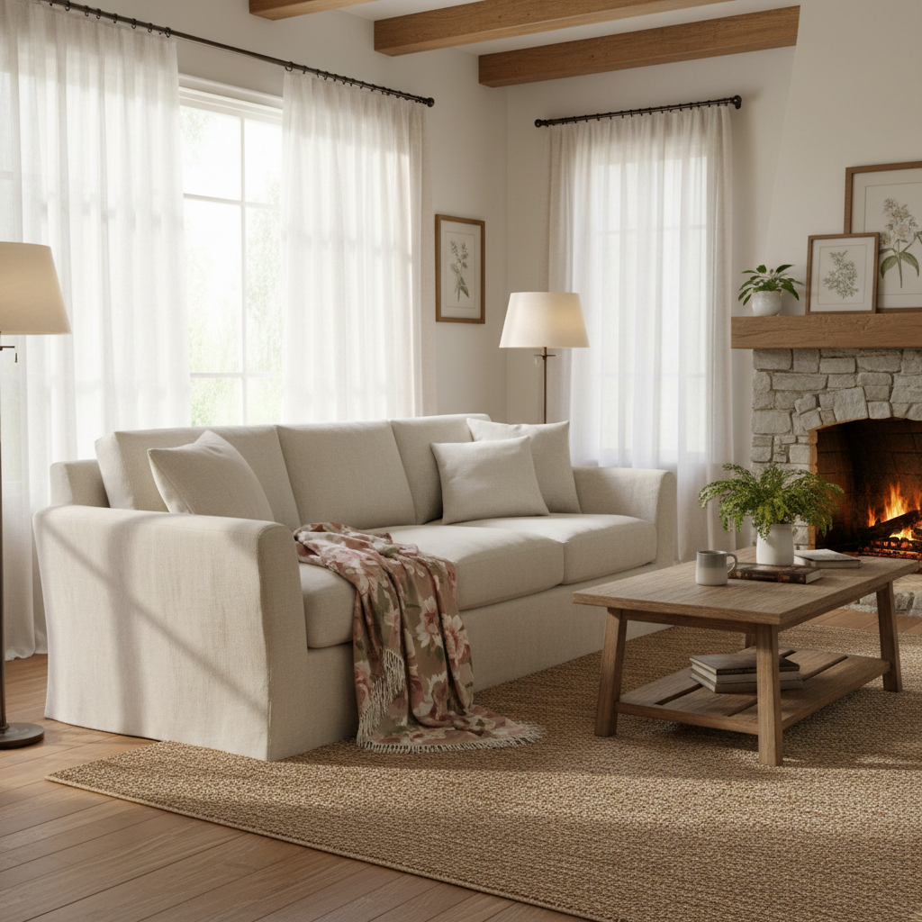 Boho Floral Cotton Throw Blanket for Your Farmhouse Sofa on a Budget: How to Get a Cozy, Stylish Living Room Without Spending Over $50