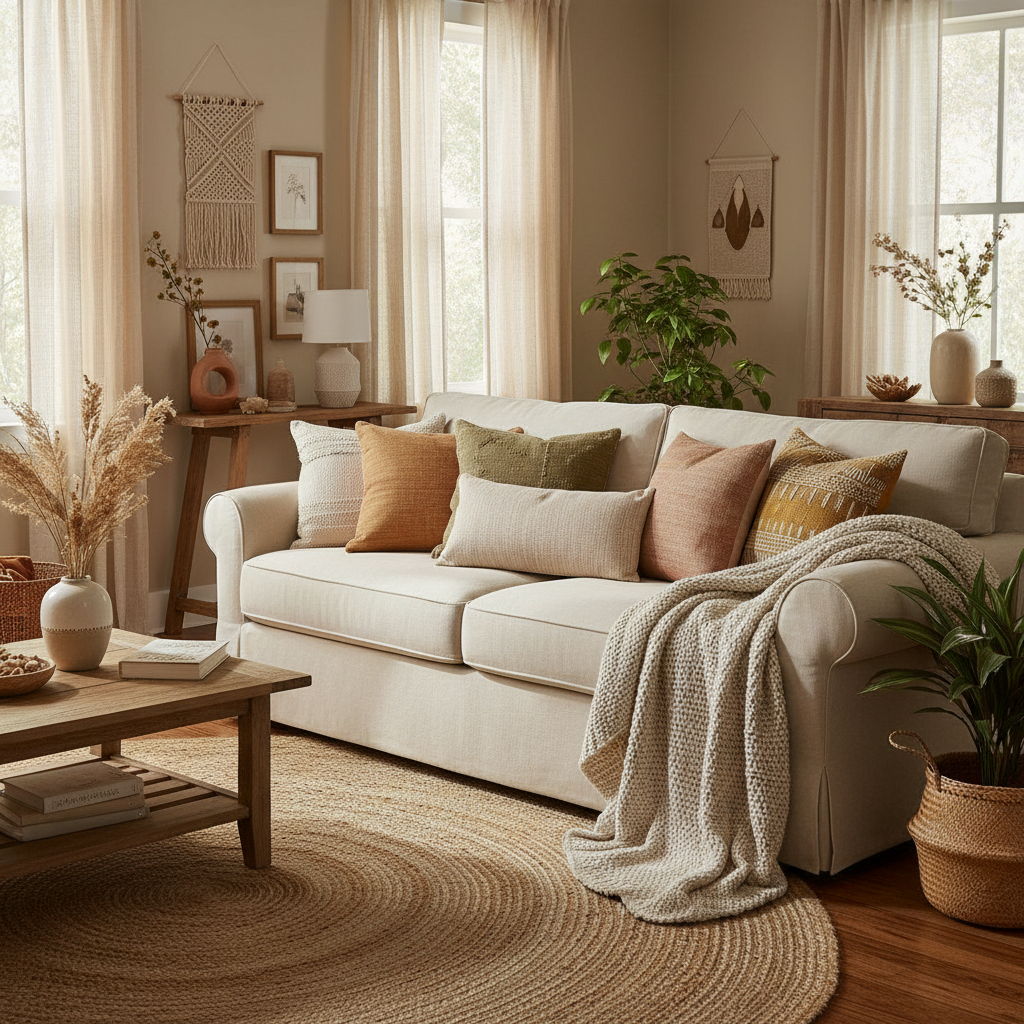 Small Space, Big Impact: How to Use Soft Chenille Lumbar Pillows in a Boho Farmhouse Room
