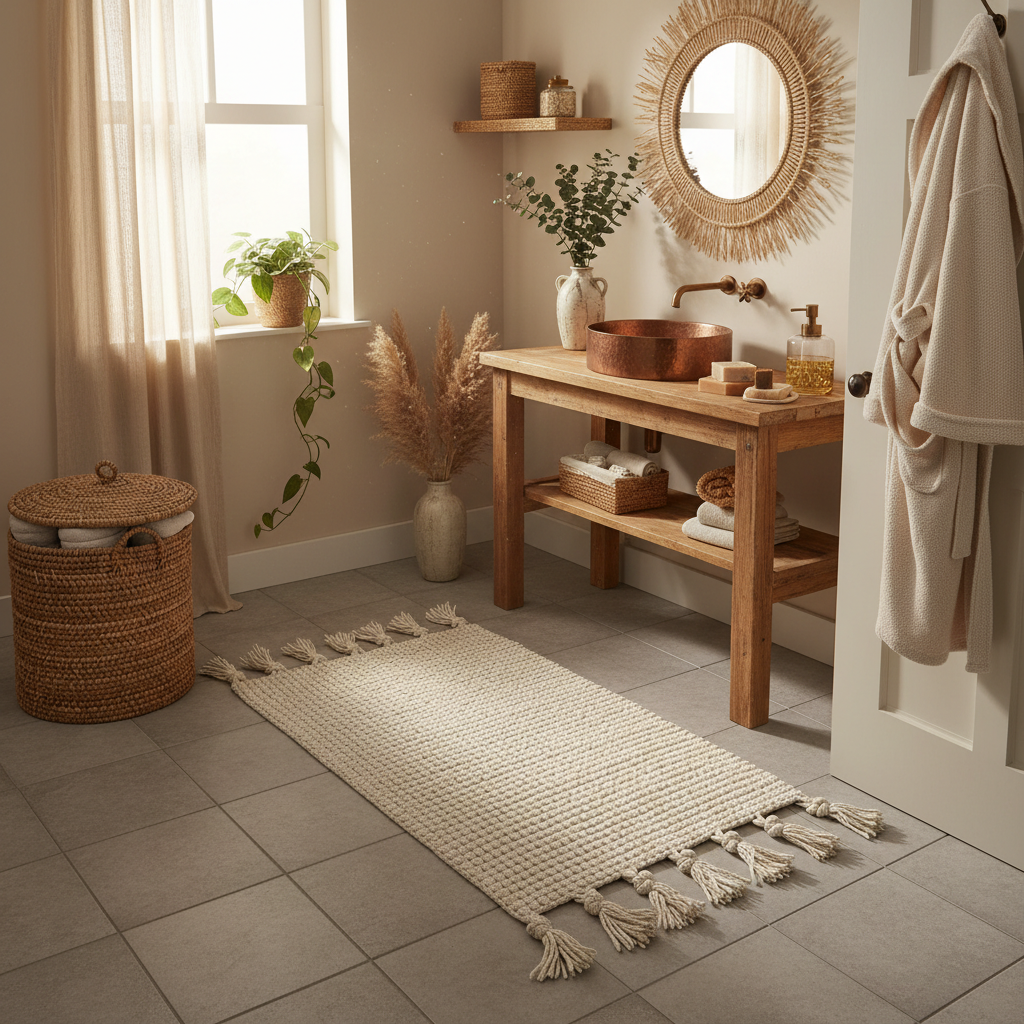 Matching Waffle Bath Rugs to Boho Bathroom Decor: A Practical Texture and Style Guide for Small Spaces, Rental Bathrooms, and Everyday Families