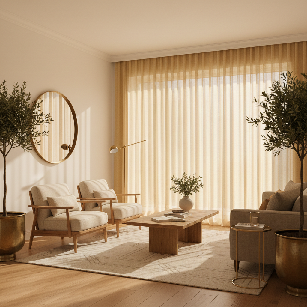 Glam or Garish? How to Use Gold Sheer Curtains for an Elegant Living Room That Doesn't Feel Overdone