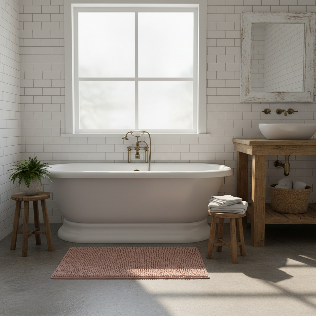 Non Slip Pink Bath Mat Bathroom Decor on a Budget: How to Get a Stylish, Safe Bathroom Without Spending a Fortune