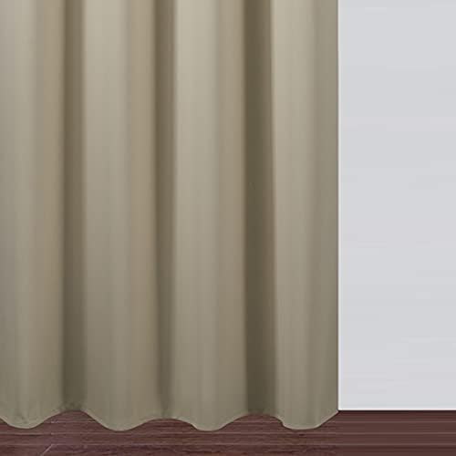 LEMOMO Beige Thermal Blackout Curtains/52 x 54 Inch/Set of 2 Panels Room Darkening Curtains for Bedroom