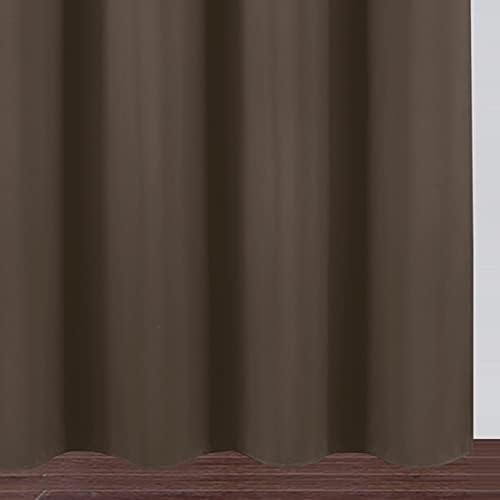LEMOMO Chocolate Brown Blackout Curtains 66 x 63 Inch Length/Set of 2 Curtain Panels/Thermal Insulated Room Darkening Blackout Curtains for Bedroom