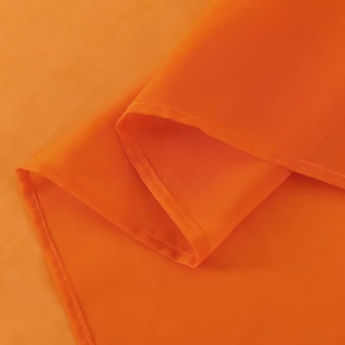 SpaceDresser Basic Rod Pocket Sheer Voile Window Curtain Panels White 1 Pair 2 Panels 60 Width 72 Inch Long for Kitchen Bedroom Children Living Room Yard(Orange,60 W x 72 L)