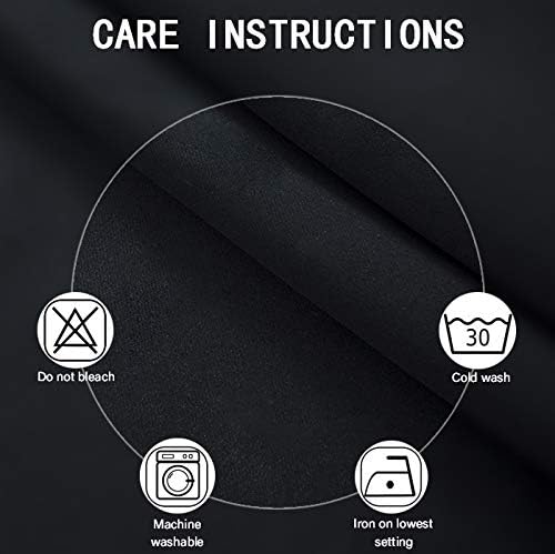 LEMOMO Black Thermal Blackout Curtains/52 x 45 Inch/Set of 2 Panels Room Darkening Curtains
