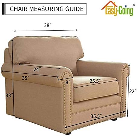 Easy-Going Chair Sofa Slipcover Reversible Sofa Cover Water Resistant Couch Cover Furniture Protector Cover with Elastic Straps for Pets Kids Children Dog Cat (Chair, Chocolate/Ivory)