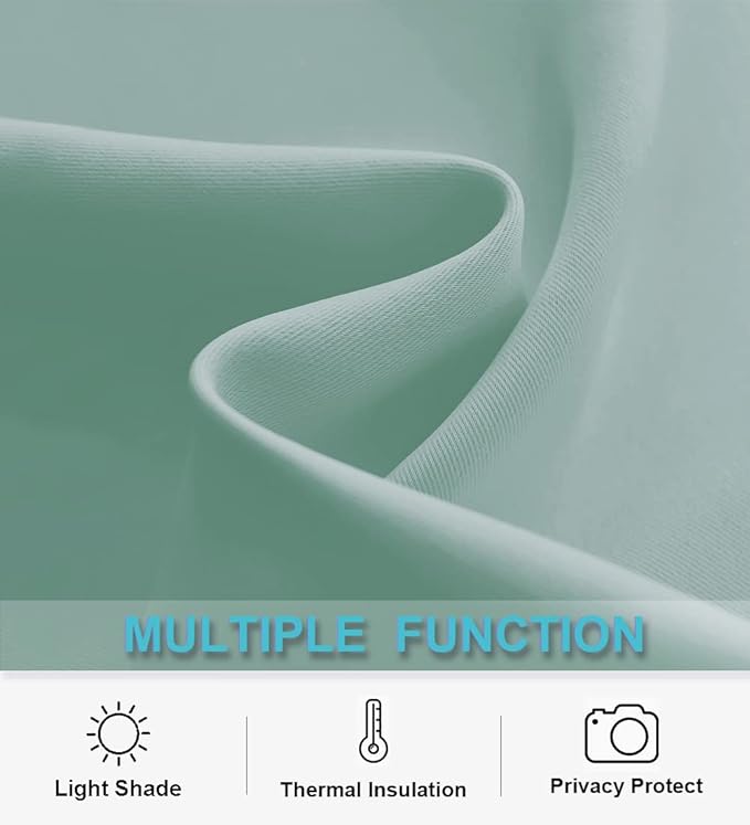 RYB HOME Blackout Curtains for Bedroom Living Room 72 inches Long, Thermal Insulated Privacy Rod Pocket Drapes for Nursery Office Home Theater, Width 42 by Length 72, Aqua, 2 Panels