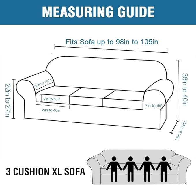 H.VERSAILTEX Velvet 4 Piece High Stretch Sofa Slipcover Cover Furniture Protector Form Fit Luxury Thick Velvet Extra Large Sofa Cover for 3 Cushion Couch Width Up to 105 Inch (XL Sofa, Taupe)