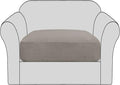 H.VERSAILTEX Stretch Couch Cushion Covers Individual Seat Sofa Chair Slipcovers Cushion Protector Cover Featuring Jacquard Textured Twill Fabric(1 Cushion Chair Cover, Taupe)