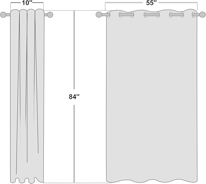 NICETOWN Coffee Vintage Linen 100% Blackout Curtains for Living Room, Thermal Insulated Curtains 84" Long, Noise Reducing Window Treatment Drapes for Dining Room, 62" Wide Per Panel, Set of 2