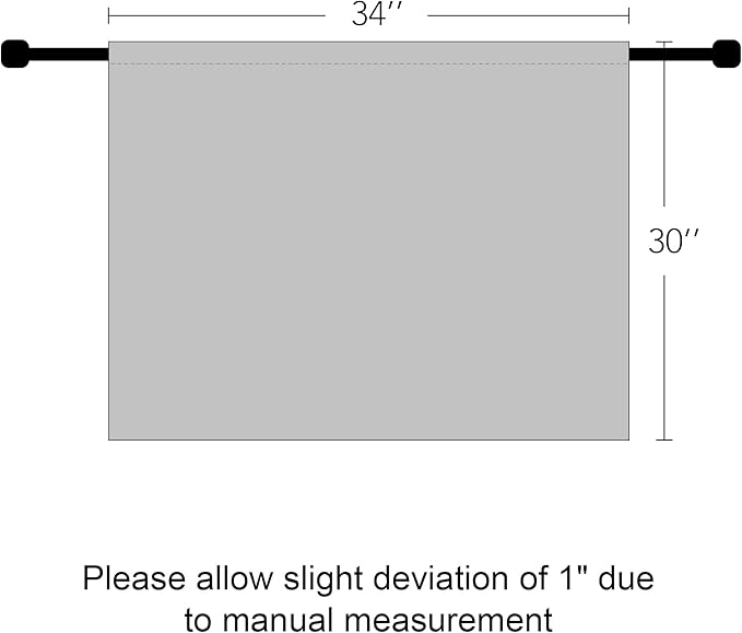RYB HOME Basement Bathroom Kitchen Cafe Blackout Privacy Curtains, Short Insulating Light UV Heat Blocking Privacy Curtain Tiers for Laundry Room, Width 34 by Length 30, Grey, 2 Panels