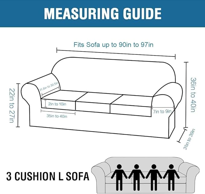 H.VERSAILTEX High Stretch Sofa Slipcover 4 Piece Cover Velvet Furniture Protector Form Fit Thick Velvet Extra Large Sofa Cover for 3 Cushion Couch Width Up to 97 Inch (Large Sofa, Olive)