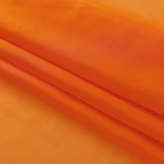 SpaceDresser Basic Rod Pocket Sheer Voile Window Curtain Panels Orange 2 Panels 52 Width 108 Inch Long for Kitchen Bedroom Children Living Room Yard(Orange,52 W x 108 L)