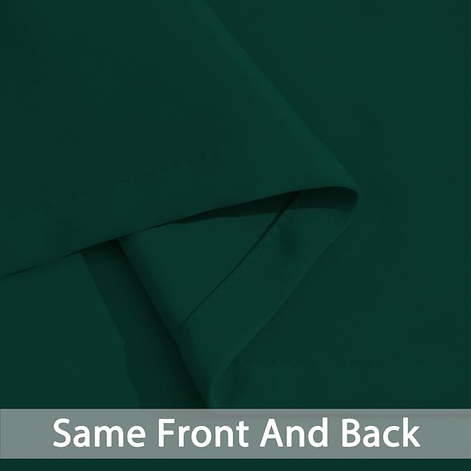 Yakamok Blackout Curtains Room Darkening Thermal Insulated Window Panels,Solid Grommet Top Drapes for Bedroom/Living Room(62Wx84L, Dark Green, 2 Panels)