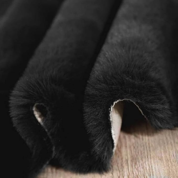 ORINOVA Black Washable Area Rugs 6x9 Rugs for Living Room Faux Rabbit Fuzzy Fur Rug for Bedroom Nursery Rugs Room Décor