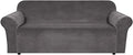 H.VERSAILTEX Stretch Velvet Sofa Covers Large Couch Covers Sofa Slipcovers Furniture Protector Soft with Non Slip Elastic Bottom, Feature Thick Comfy Rich Velour (Extra Wide Sofa 98"-105", Gray)