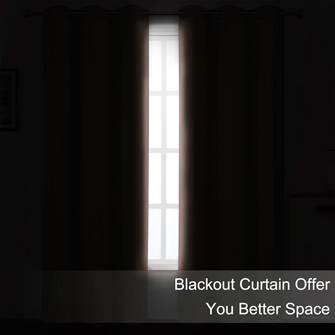 LEMOMO Blush Thermal Blackout Curtains/52 x 95 Inch/Set of 2 Panels Room Darkening Curtains for Bedroom