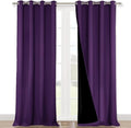 NICETOWN 100% Blackout Blinds, Set of 2, 46" x 102", Royal Purple, Laundry Room Decor Window Treatment Curtains for Large Patio Sliding Door, Thermal Insulated Curtains for Bedroom