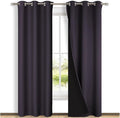 NICETOWN Blackout Curtains 84 inches Long, 2 Pieces, 42" Wide Each Panel, Greyish Purple, Full Light Blocking Drapes with Black Liner for Nursery, Thermal Insulated Draperies for Hall, Villa
