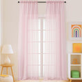 Blush Pink Sheer Curtains for Windows 108 inches Long 2 Panels Set, Soft Lightweight Light Filtering Drapes for Living Room Bedroom, Dual Rod Pocket Sheer Curtains, 2x42Wx108L inches