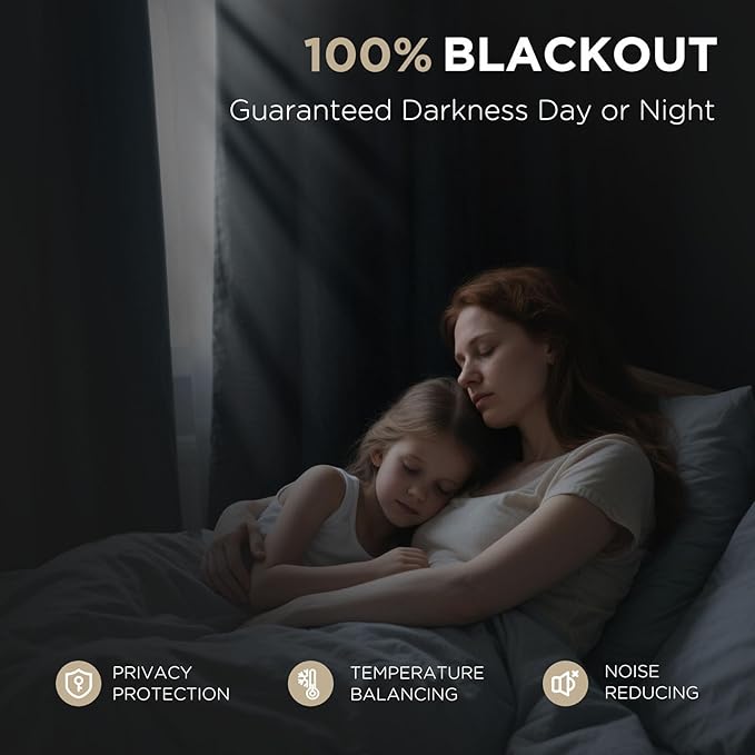 Joydeco Blackout Curtains for Bedroom - 100% Light Blocking 2 Panels Set White Drapes 37" W x 72" L, Thermal Insulated Room Darkening Curtains, Linen Textured for Living Room, Rod Pocket & Back Tabs
