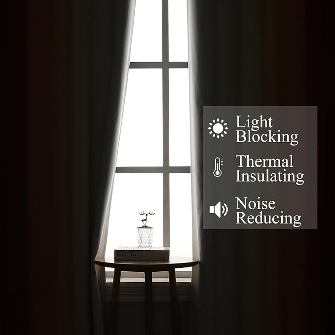 Estelar Textiler Burnt Orange and Greyish White Ombre Blackout Curtains for Living Room,Energy Efficient Room Darkening Drapes, Grommet Thermal Insulated Window Treatments for Bedroom,52Wx72L,2 Panels
