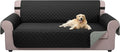 U-NICE HOME Large Sofa Cover Reversible Couch Cover for Dogs with Elastic Straps Water Resistant Furniture Protector for Pets Couch Cover for 4 Cushion Couch (Oversized Sofa, Black/Grey)