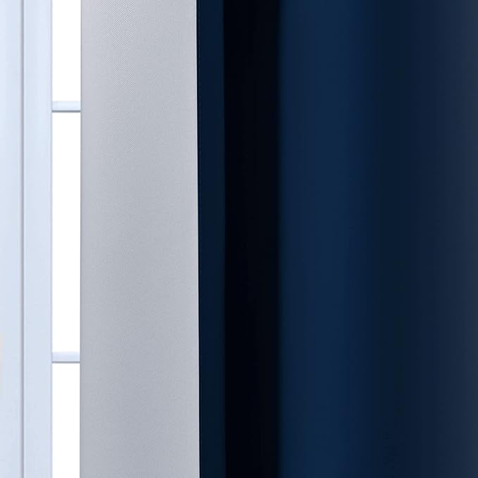 Yakamok Blue and Greyish White Ombre Curtains, Room Darkening Gradient Color Curtains for Bedroom, Light Blocking Thermal Insulated Window Drapes for Living Room(2 Panels, 52x36 Inch)