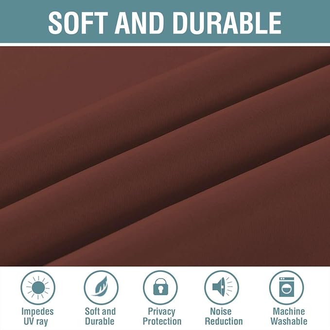 H.VERSAILTEX Blackout Patio Curtains 100 x 96 Inches for Sliding Door Extral Wide Blackout Curtain Panels Thermal Insulated Room Divider - Grommet Top, 8' Tall by 8.5' Wide - Rust