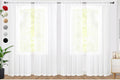 SpaceDresser Sheer White Curtains 4 Panels Rod Pocket Semi-Sheer Curtain 54 Inches Long Light Filtering Voile Window Drapes for Bedroom Living Room Kitchen, Each 52W x 54L