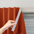 Self Adhesive Curtains Portable Blackout Curtain Simple and Easy to Install Bedroom Window Thermal Lnsulated Kitchen Room Darkening Black Small Drapes, 47" W X 71" L, Orange, 1 Panel