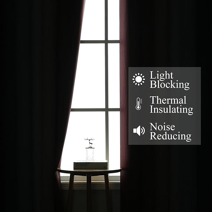 Estelar Textiler Burgundy Red and Navy Blue Ombre Blackout Curtains 84 Inches Long for Living Room, Energy Saving Thermal Insulated Room Darkening Grommet Window Drapes for Bedroom, 52Wx84L, 2 Panels