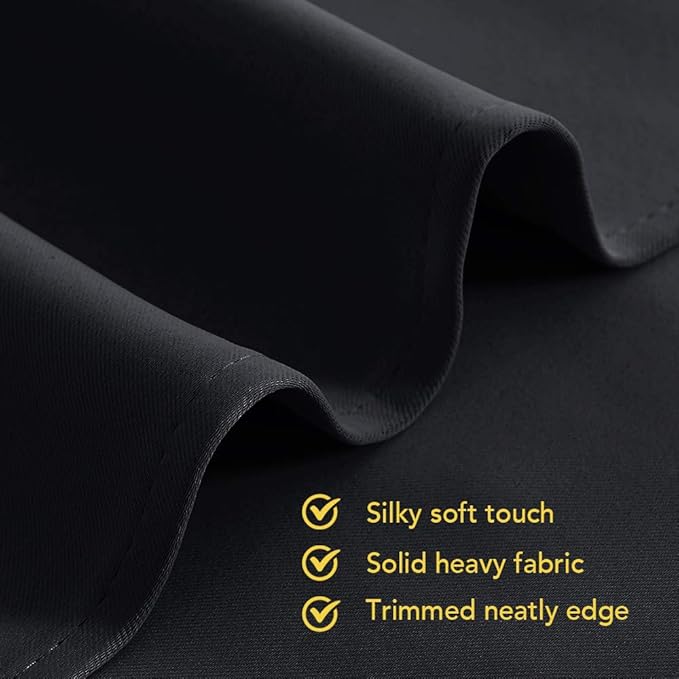 NICETOWN Blackout Bedroom Curtains for Windows 40 inch Long, Black, 2 Panels, 34 in Wide, Solid Thermal Insulated Grommet Light Reducing Black Panels Window Treatment for Kitchen/Cafe