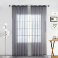 SpaceDresser Sheer Voile Window Treatment Rod Pocket Curtain Panels for Kitchen Bedroom Living Room Drapes Sunlight Filtering Privacy Semi Home Decor Assorted (Grey, 52 W x 128 L)