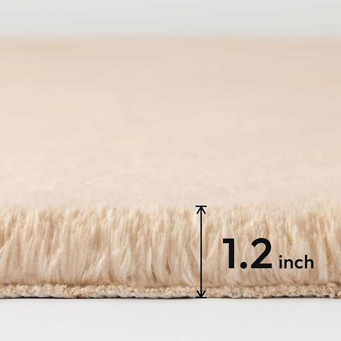 Ashler HOME DECO Ultra Soft Faux Rabbit Fur Chair Couch Cover Area Rug for Bedroom Floor Sofa Living Room Pink 2 x 3 Feet