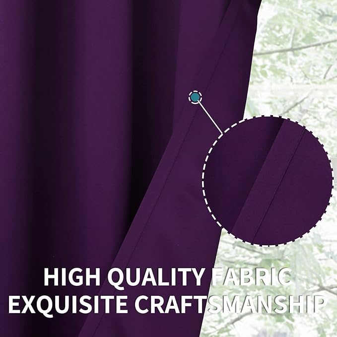BGment Blackout Curtains - Grommet Thermal Insulated Room Darkening Bedroom and Living Room Curtain, Set of 2 Panels (42 x 63 Inch, Royal Purple)
