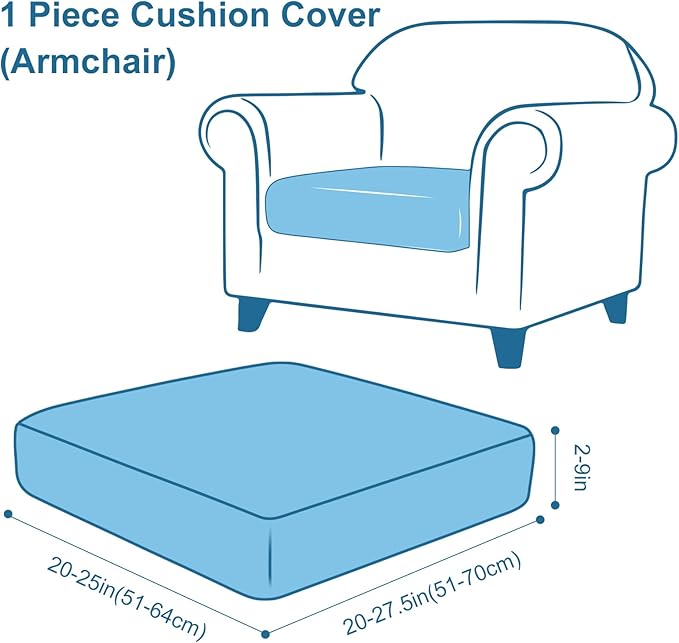 Smiry Printed Couch Cushion Covers, Stretch Soft Couch Covers for Sofa, Washable Non-Slip Sofa Slipcover Furniture Protector for Indoor and Outdoor (1 Pack, Green)