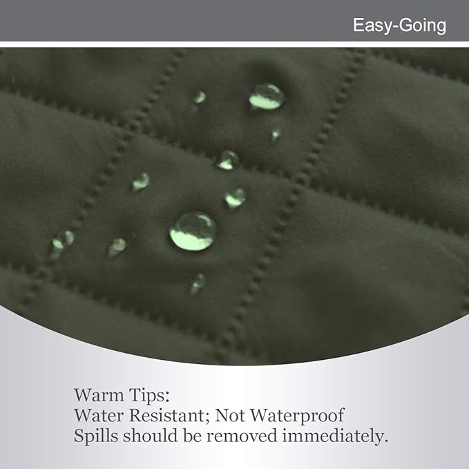 Easy-Going Recliner Sofa Slipcover Reversible Sofa Cover Water Resistant Couch Cover Furniture Protector with Elastic Straps for Pets Kids Children Dog Cat (Recliner, Army Green/Beige)
