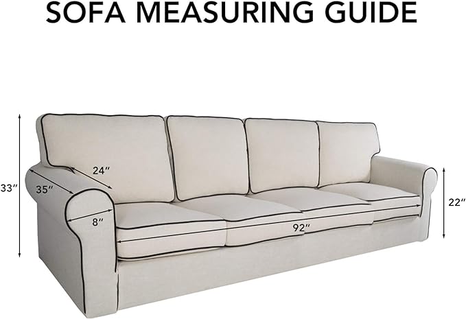 PureFit Super Stretch 4 Seater Sofa Slipcover – Spandex Non Slip Soft Couch Sofa Cover, Washable Furniture Protector with Non Skid Foam and Elastic Bottom for Kids, Pets （XX Large, Navy）