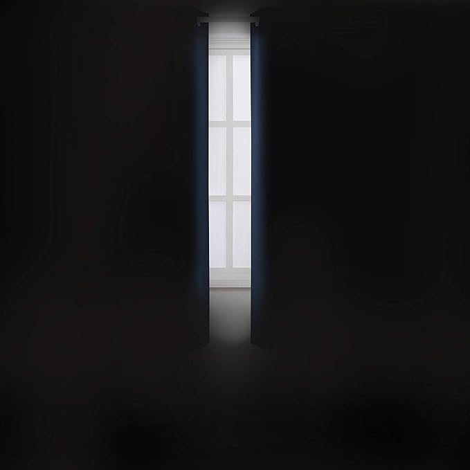 LEMOMO Navy Blue Blackout Curtains 34 x 63 Inch Length/Set of 2 Curtain Panels/Thermal Insulated Room Darkening Blackout Curtains for Bedroom