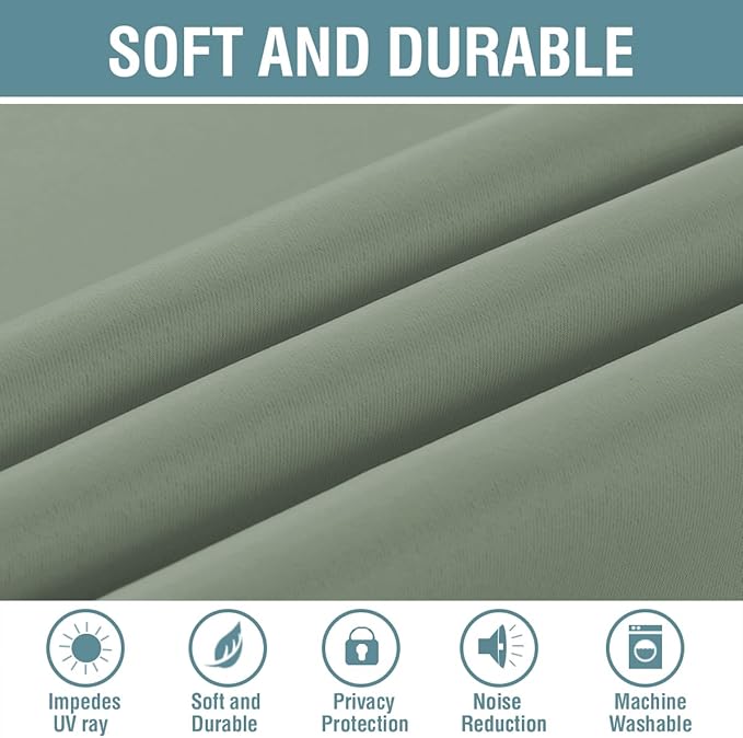 H.VERSAILTEX Blackout Patio Curtains 100 x 84 Inches for Sliding Door Extral Wide Blackout Curtain Panels Thermal Insulated Room Divider - Grommet Top, 7' Tall by 8.5' Wide - Cyan