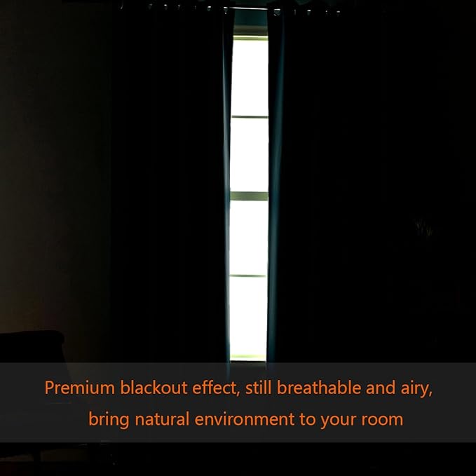 H.VERSAILTEX Blackout Patio Curtains 100 x 108 Inches for Sliding Door Extral Wide Blackout Curtain Panels Thermal Insulated Room Divider - Grommet Top, 9' Tall by 8.5' Wide - Jet Black