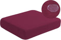 Water Resistant Sofa Cushion Slipcovers, Stretch Sofa Seat Cushion Covers Replacement Furniture Protector, Washable Christmas Decoration (Large, Wine)