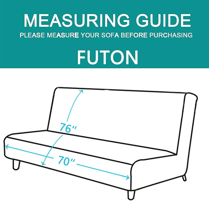 U-NICE HOME Reversible Futon Cover Sofa Slipcover Armless Furniture Protector Couch Cover Water Resistant, Taupe/Taupe