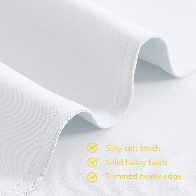 NICETOWN Window Draperies Curtains Panels, Window Treatment Curtains, Grommet Top Small Drapes for Bedroom (2 Panels, 70 by 63, White)
