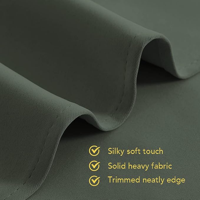 NICETOWN Thermal Insulated Dark Mallard Blackout Curtains for Bedroom, Window Treatment Solid Grommet Room Darkening Drape Panels for Bedroom (Set of 2, 70 by 63 inches Long)