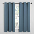 NICETOWN Smoky Blue Blackout Curtains 68 inches Length for Laundry Room, 2 Panels, 42" Wide, Thermal Insulated Decoration Drapes for Office Window