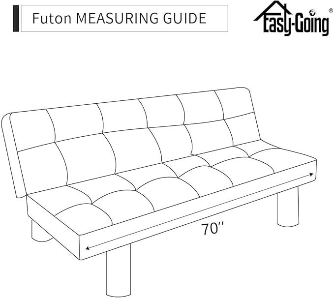 Easy-Going Futon Slipcover - Reversible Sofa Cover, Armless, Water Resistant - Protects Furniture from Pets & Kids (Navy/Ivory)