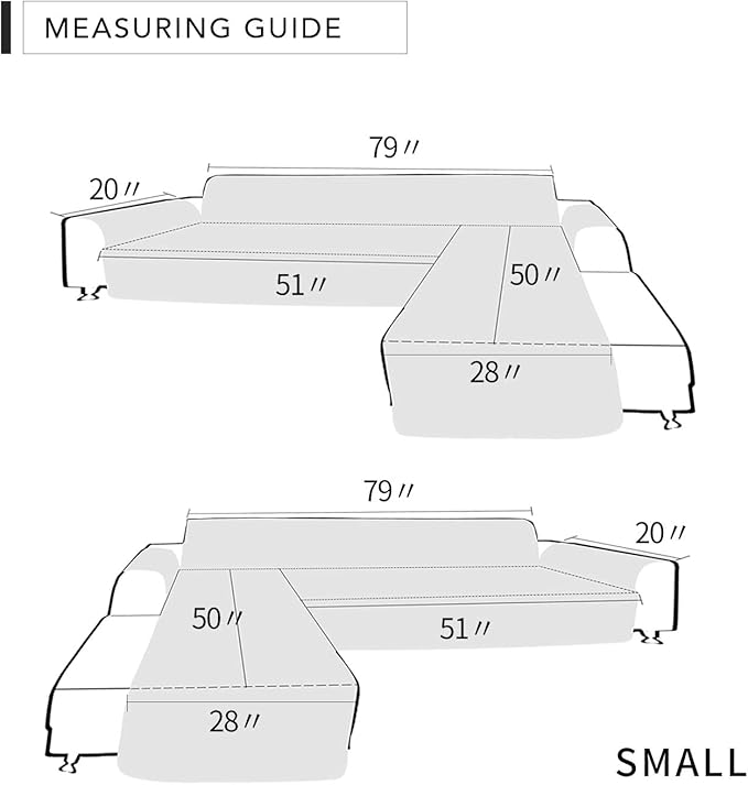 Easy-Going L Shape Sofa Slipcover - Reversible Sectional Couch Cover - Chaise Lounge Slip Cover - Furniture Protector - Peacock Blue